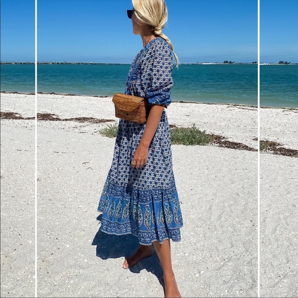 Emerson Fry India Collection Heirloom Dress in Heritage Blue